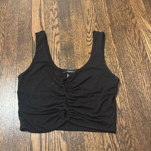 Forever21 Black Keyhole Crop Top